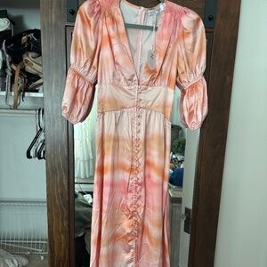 Tie Dye Silk Maxi Dress